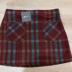 Le Lis Vibrant Plaid Mini Skirt